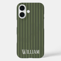 Olive green pinstripes