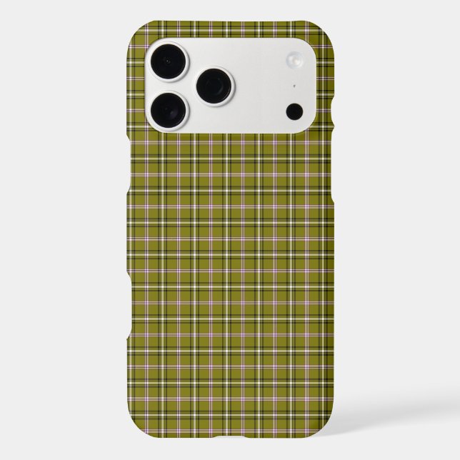 Olive Green Plaid Retro Color iPhone Case (Back)