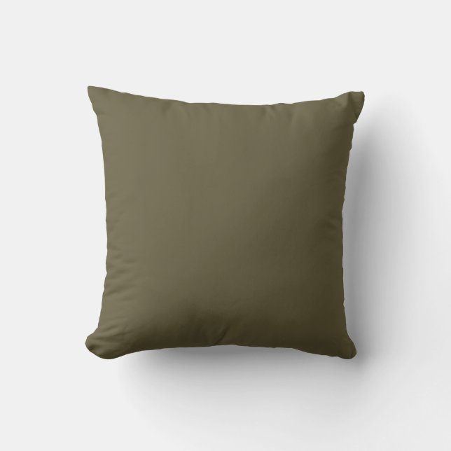 Olive Green Plain Solid Colour Cushion (Front)