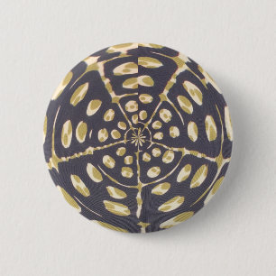 Olive Green Polka Dot Radial Pattern Art Print 6 Cm Round Badge
