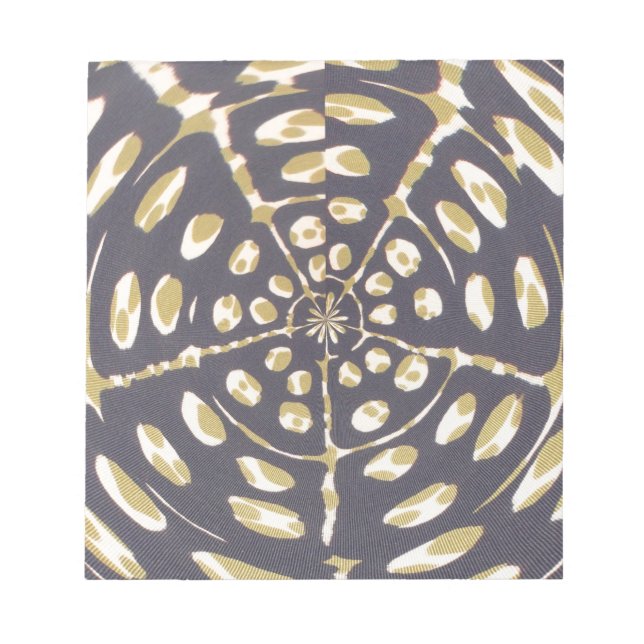 Olive Green Polka Dot Radial Pattern Art Print Notepad (Front)