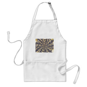 Olive Green Polka Dot Radial Pattern Art Print Standard Apron