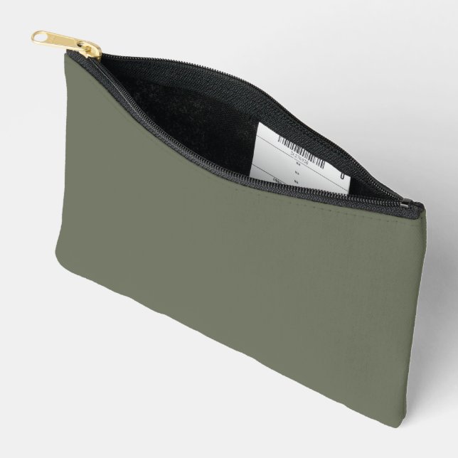 Olive Green Print Cut Sew Small Accessory Pouch (Open)