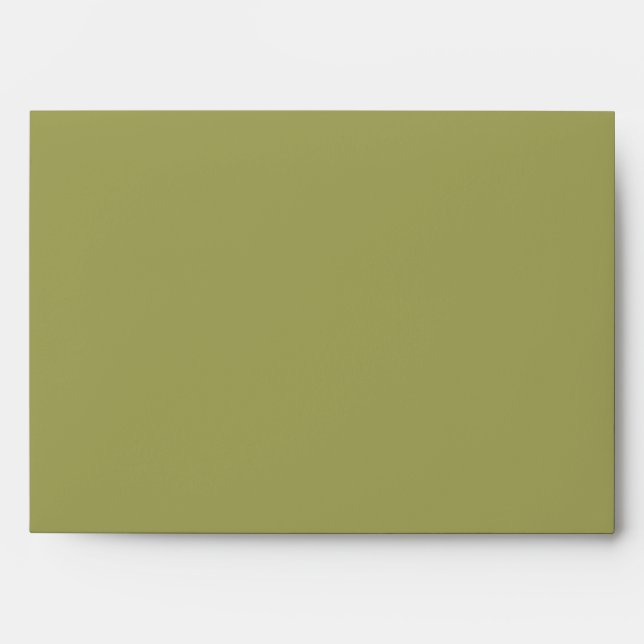 Olive Green Pumpkin Sunflower Fall Wedding Envelope (Front)