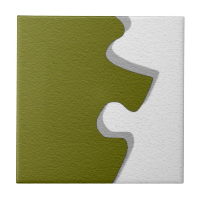 Olive Green Puzzle Piece Tile (Front)