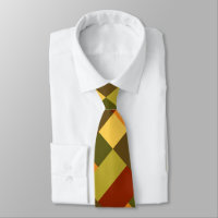 Olive Green Red Orange Yellow Colour Block Print