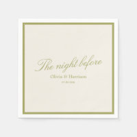 Olive Green Rehearsal Dinner Napkins