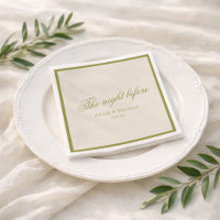 Olive Green Rehearsal Dinner Wedding Napkins