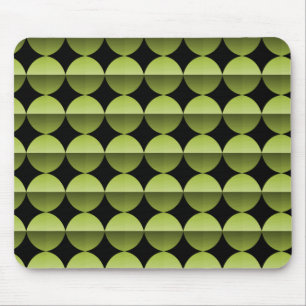 Olive Green Retro Flair Mousepad