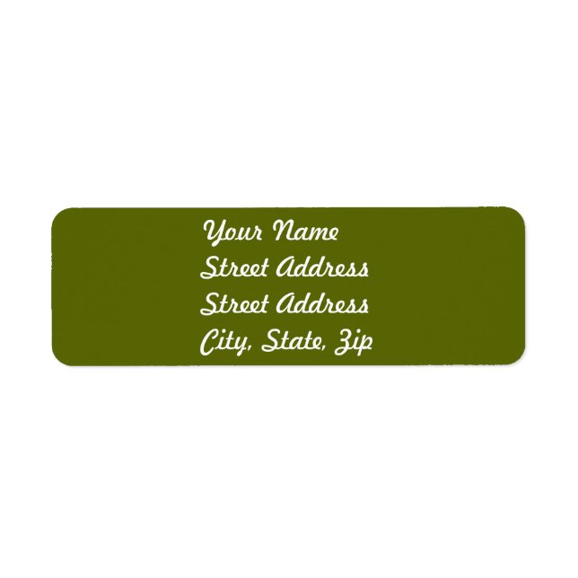 Olive Green Return Address Sticker (Front)