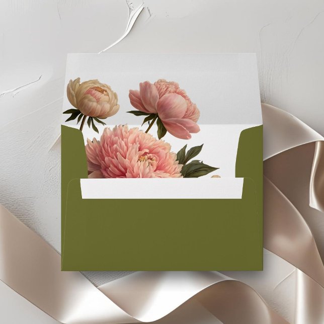 Olive Green & Rose Wedding Envelope (Creator Uploaded)