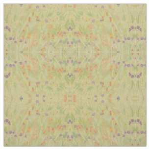 Olive Green Rusty Orange and Purple Fabric