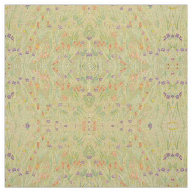 Olive Green Rusty Orange and Purple Fabric (Swatch)