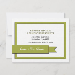 Olive Green Save The Date Invitation