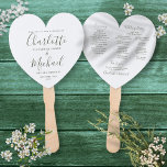 Olive Green Script Wedding Program Heart Hand Fan<br><div class="desc">This stylish wedding program can be personalized with your special wedding day information featuring chic modern typography. Designed by Thisisnotme©</div>