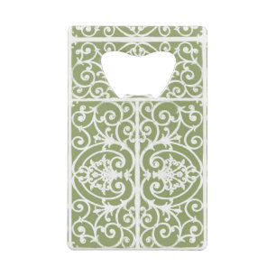 Olive green scrollwork pattern