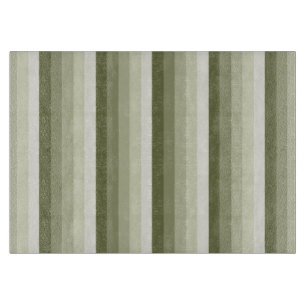 Olive green shadow stripes cutting board