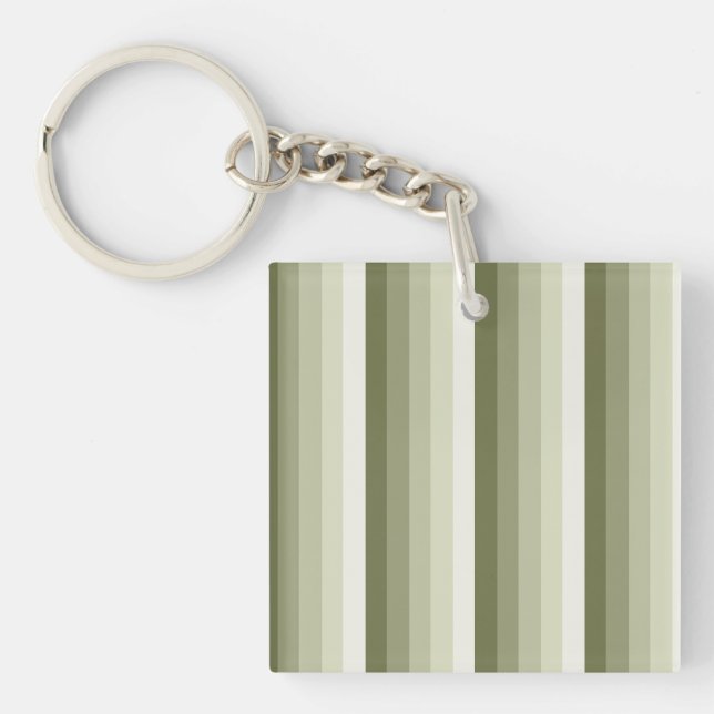 Olive green shadow stripes key ring (Front)
