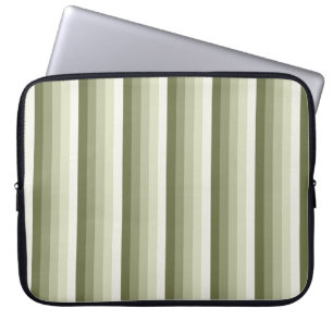 Olive green shadow stripes laptop sleeve