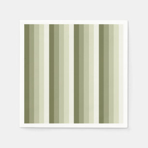 Olive green shadow stripes napkin