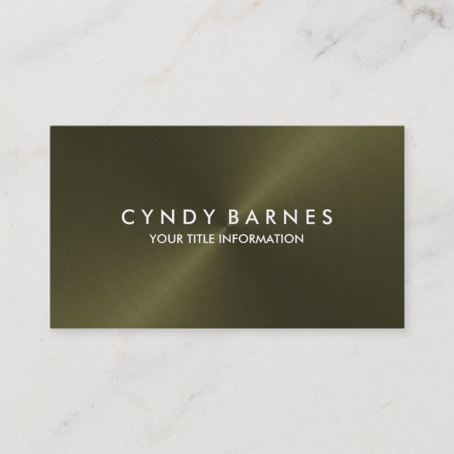 Olive Green Sheen Business Card (Front)
