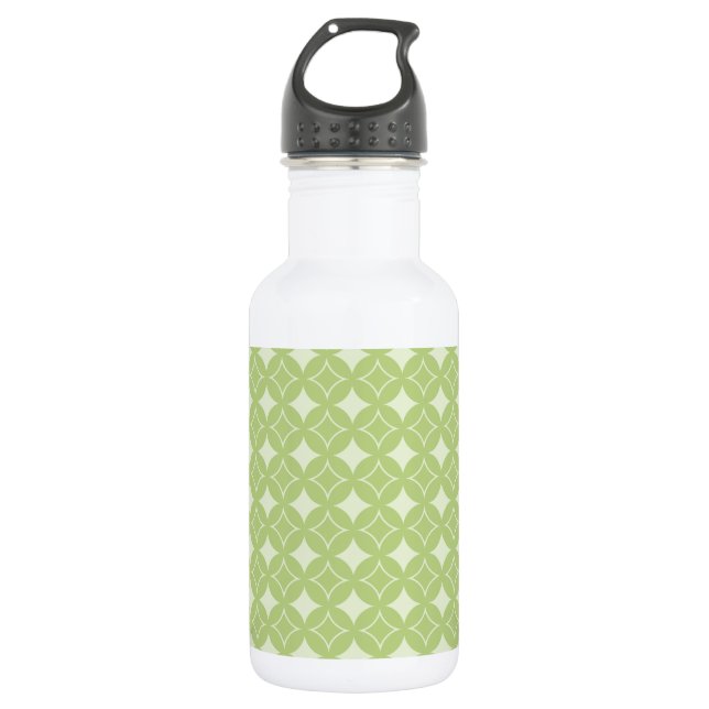 Olive green shippo pattern 532 ml water bottle (Front)