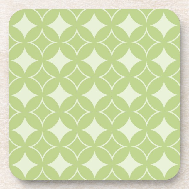 Olive green shippo pattern coaster (Front)