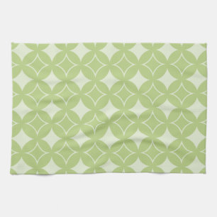 Olive green shippo pattern tea towel