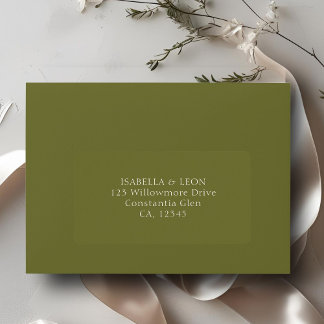 Olive Green | Simple Wedding Address Label