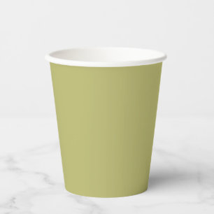 Olive Green Solid Colour Paper Cups