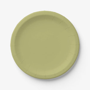 Olive Green Solid Colour Paper Plate