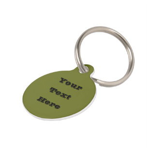 Olive Green Solid Colour Pet Tag