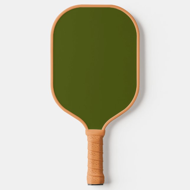 Olive green solid colour  pickleball paddle (Front)