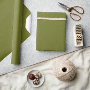 Olive Green Solid Colour Wrapping Paper
