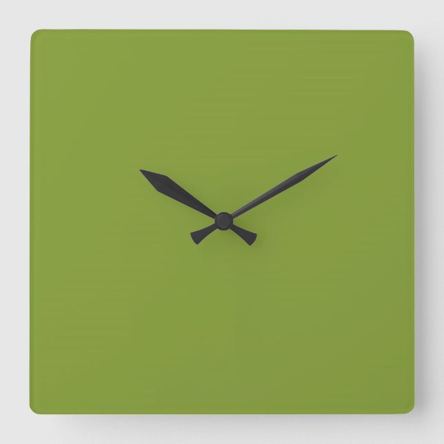 Olive Green Square Wall Clock (Front)
