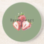 Olive Green Strawberries Berry Sweet   Coaster<br><div class="desc">Olive Green Strawberries Berry Sweet</div>