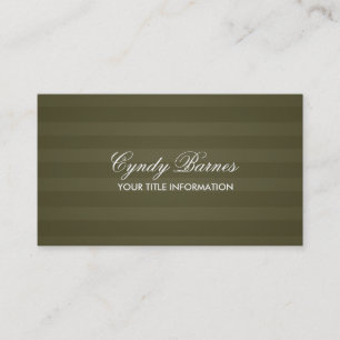 Olive Green Stripe Business Card