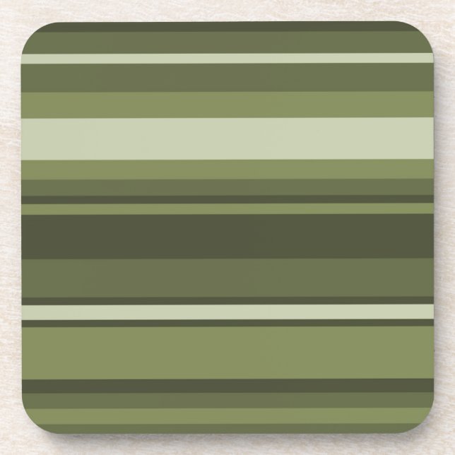 Olive green stripes coaster (Front)