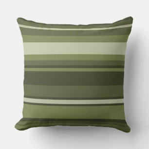 Olive green stripes cushion