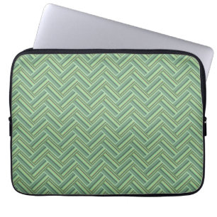 Olive green stripes double weave laptop sleeve
