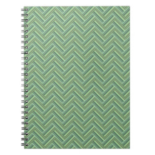 Olive green stripes double weave spiral notebook