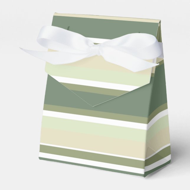 Olive green stripes favour box (Front Side)