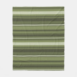 Olive green stripes fleece blanket