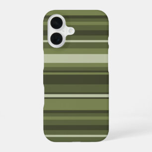 Olive green stripes iPhone 16 case