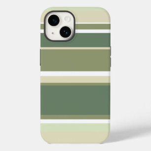 Olive green stripes iPhone 14 case
