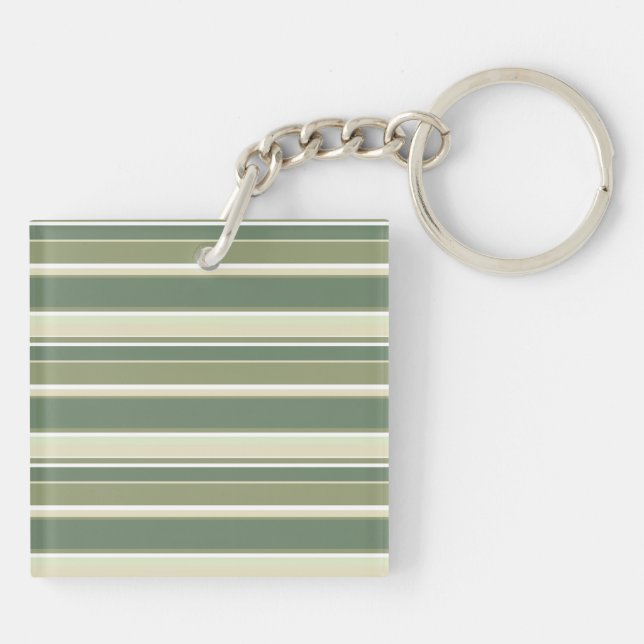 Olive green stripes key ring (Back)