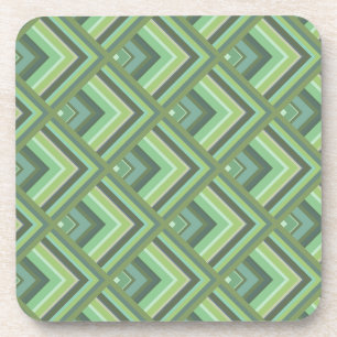 Olive green stripes scale pattern coaster