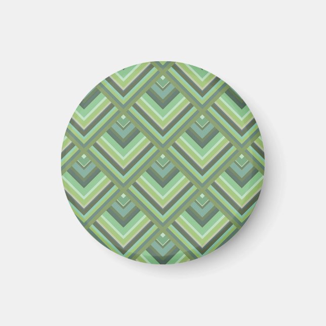 Olive green stripes scale pattern magnet (Front)