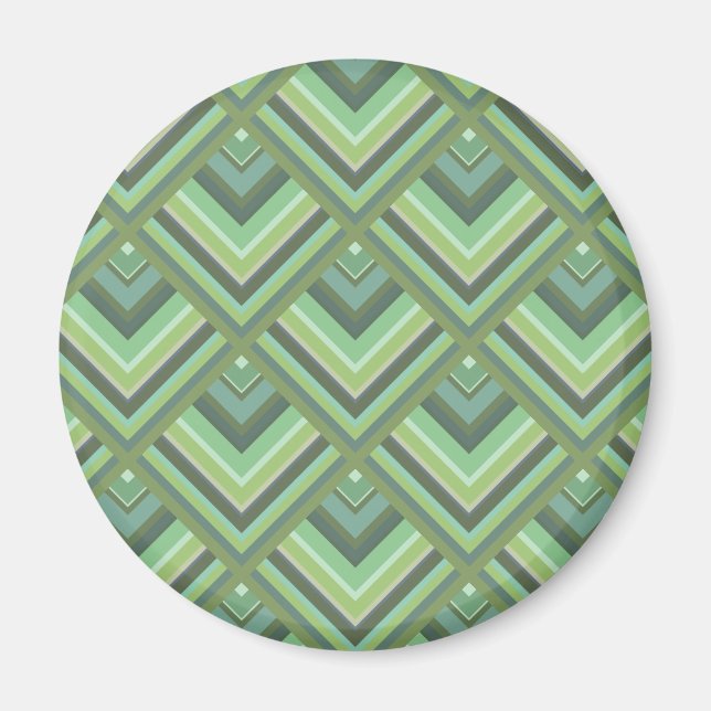 Olive green stripes scale pattern magnet (Front)