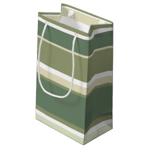Olive green stripes small gift bag